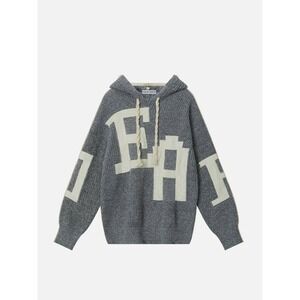 ELFRIC EDEN Womens Knit Hoodie Oversized Letter chunky Cozy Hooded Sweater